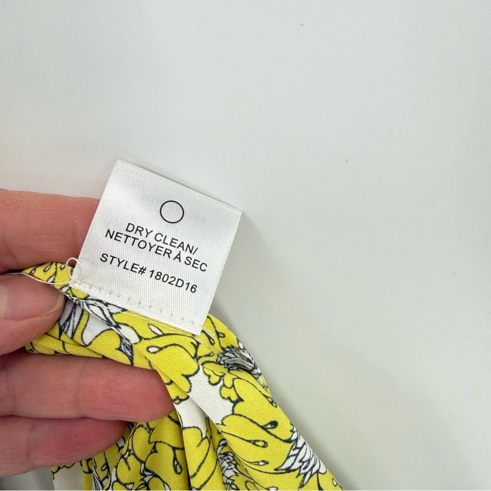 Robert Rodriguez Dania Yellow Floral Midi Dress Size 6